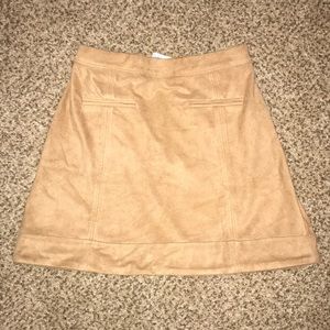 Tan velvet pencil skirt